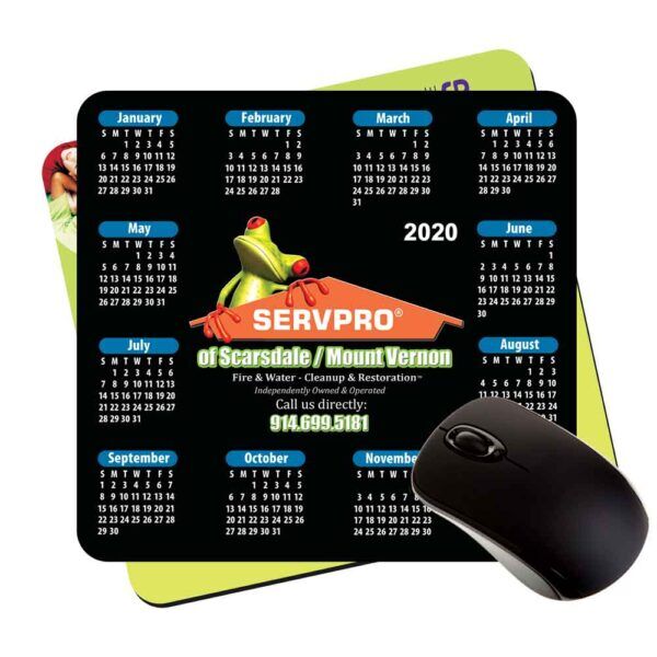 7.5x8x1/8" plastic customized calendar mouse pads with foam backing