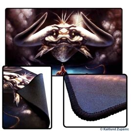 customized game mats with black stitched edging 14x24x1/16"