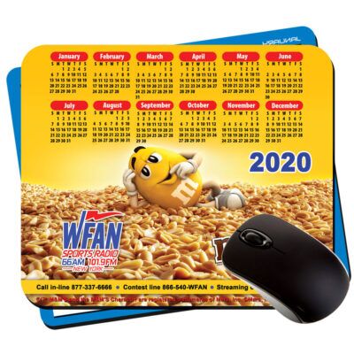 7.75x9.25x1/4" custom printed calendar mouse pads with rubber backing