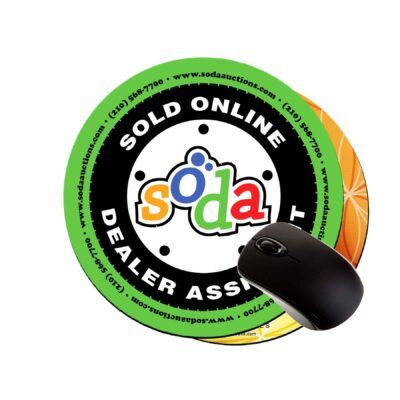 8" round soft top mouse pads 1/8" rubber