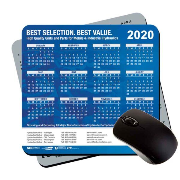 7.5x8" plastic calendar logo mouse pads with ultra thin backing