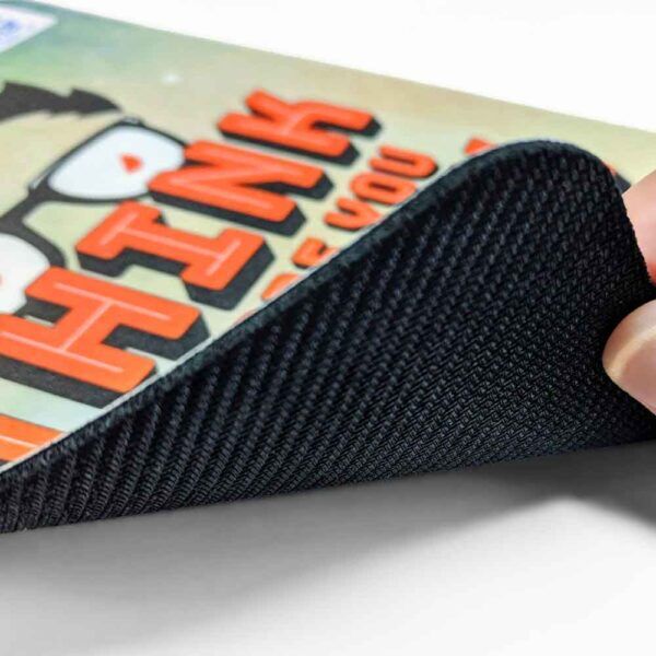 close up of 1/16" textured rubber backing on plastic pad