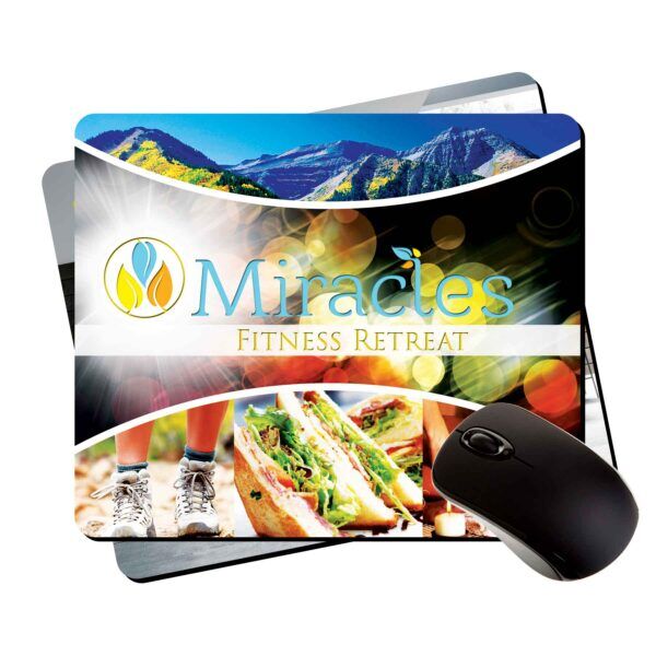 7.75x9.25x1/8" hard top mouse pads with rubber backing
