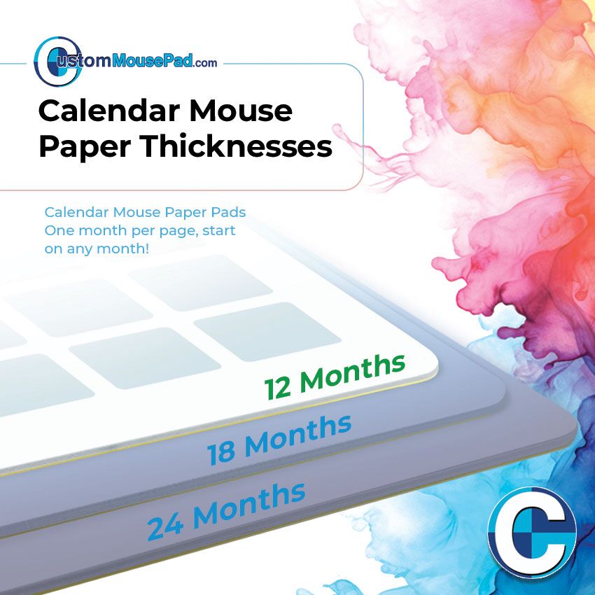 note paper mouse pads 12 month version thickness illustration