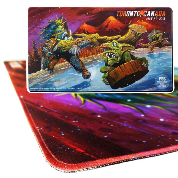 printed stitched edge customized game mats 14x24x1/16"
