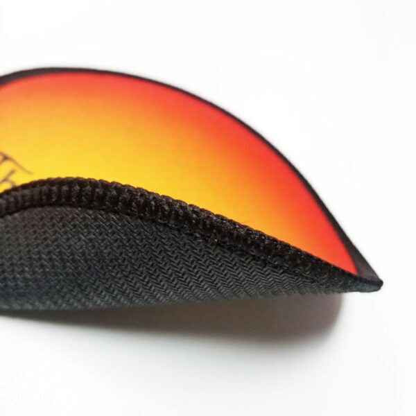 black stitched edge backing close up