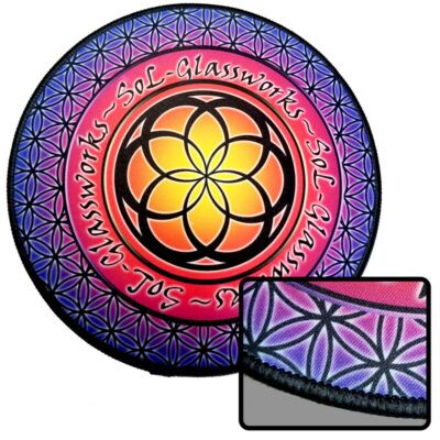 black stitched edge customized dab pads 9" round