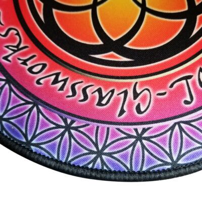 black stitched edging closeup