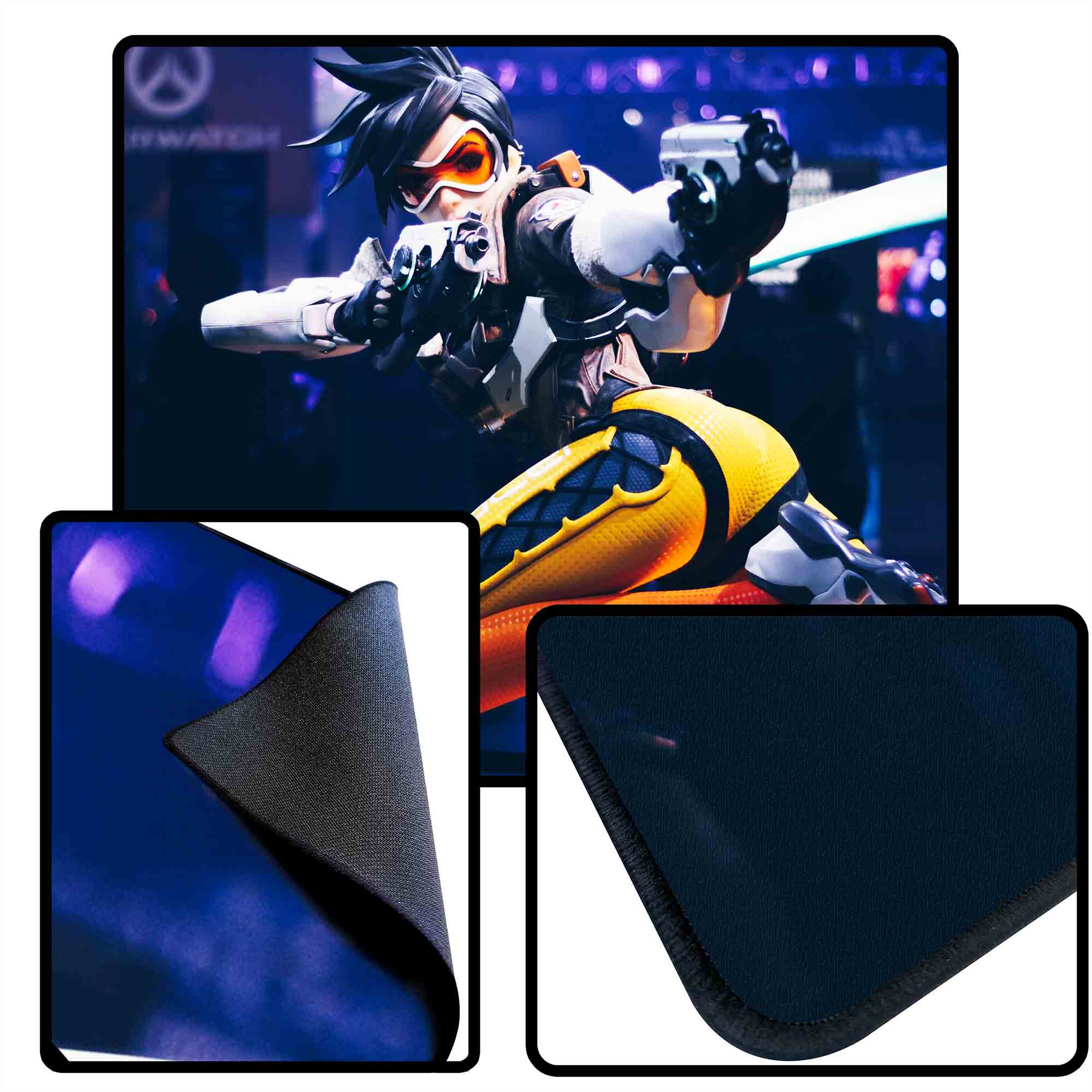 black stitched edge custom playmats 16x18x1/8"