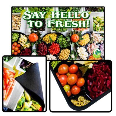 black stitched edge custom counter mats 14x24x1/8"