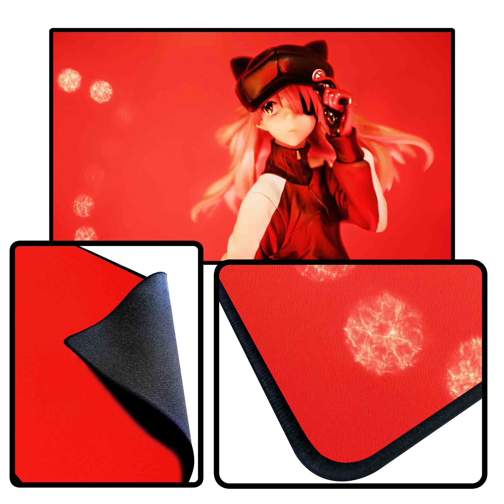 black stitched edge customized game mats 14x24x1/8"