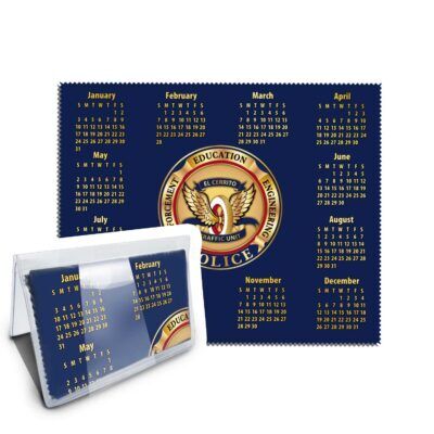 1 sided custom calendar cleaning cloth packaged