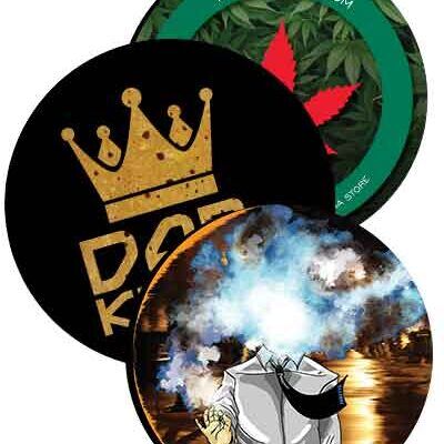 white rubber custom dab coasters, 4" round 1/8"