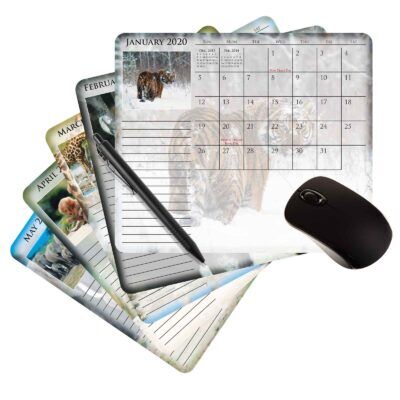 7.25x8.5" exotic animal 12 month calendar branded mouse paper