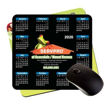 7.5x8x1/8" plastic customized calendar mouse pads with foam backing
