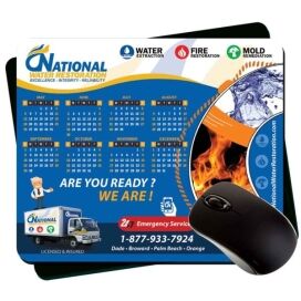 7.75x9.25x1/8" plastic calendar logo mouse pads with rubber backing