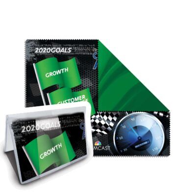 2 sided custom-made cleaning cloth, packaged