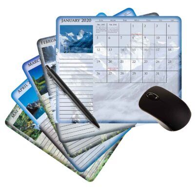 7.25x8.5" scenic 12 month calendar logo mouse paper