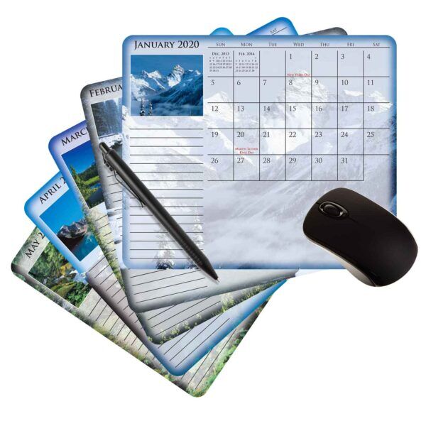 7.25x8.5" scenic 12 month calendar logo mouse paper