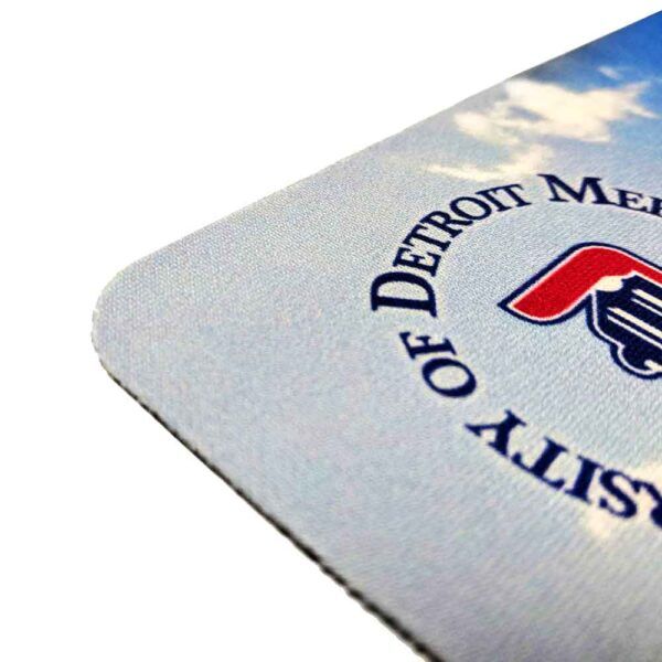 close up of a fabric pad with 1/16" rubber backing