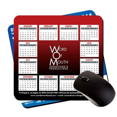 7.5x8x1/4" soft top calendar mouse pads with rubber backing