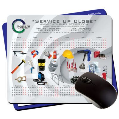 7.75x9.25" plastic calendar mouse pads with ultra thin backing
