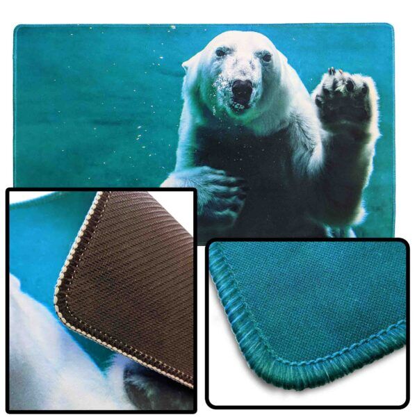 custom fabric counter mat with printed stitched edge 14x24x1/8"