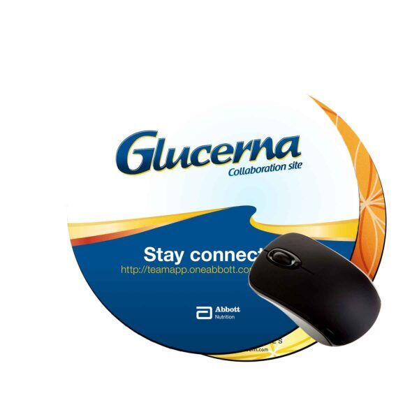 8" round hard top mouse pads 1/8" rubber