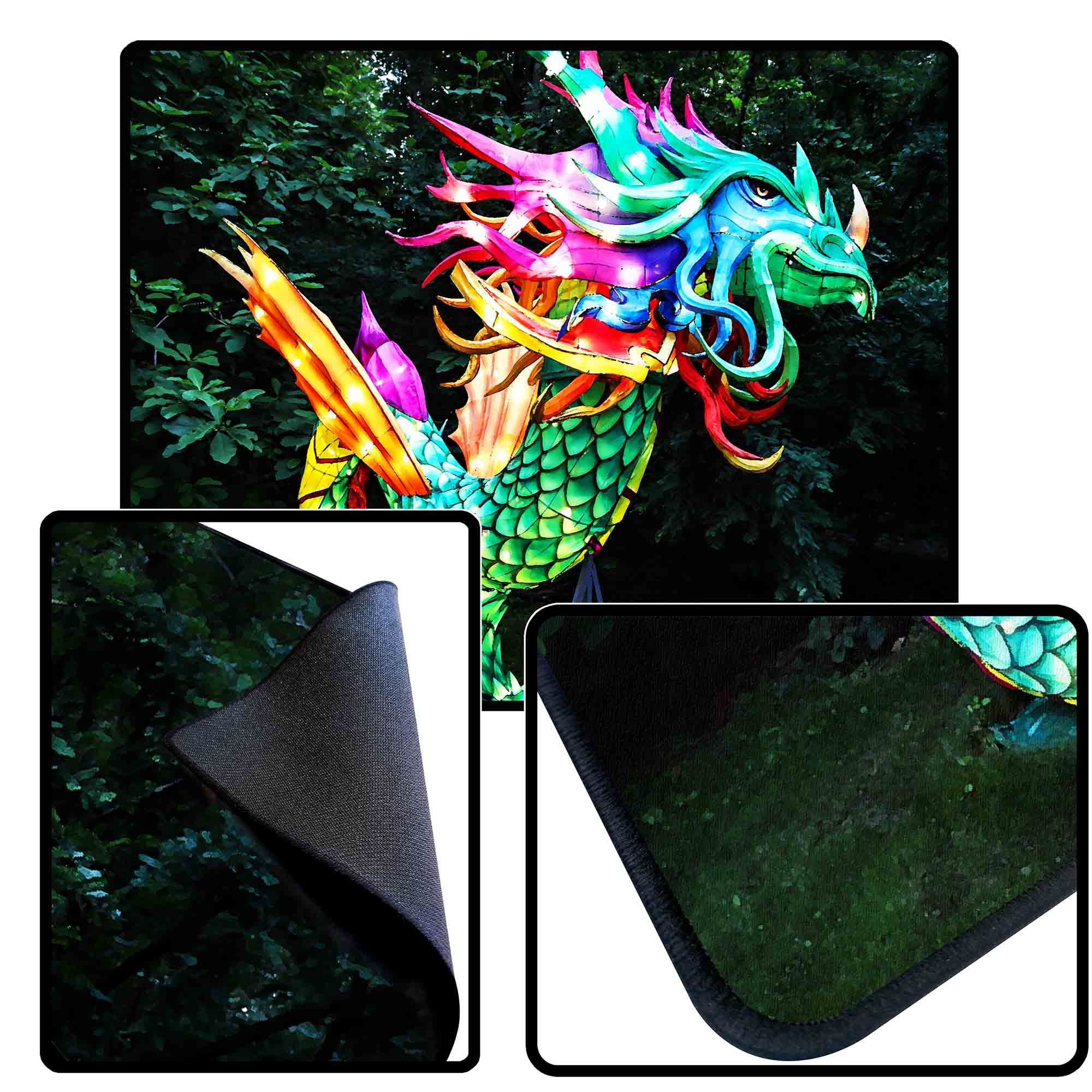 black stitched edge custom game mats 12.5x10x1/8"