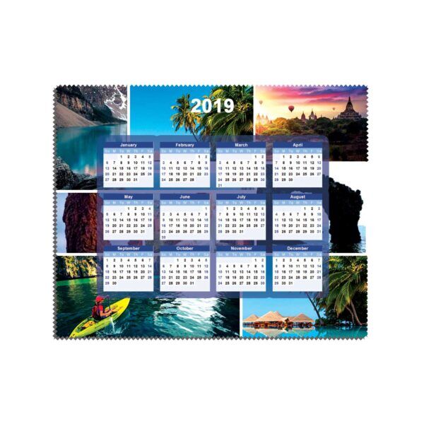 1 sided custom calendar microfiber cloth