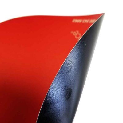 close up of ultra thin pvc backing on plastic top