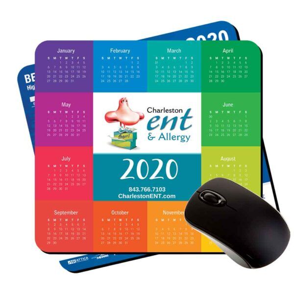 7.5x8x1/8" custom printed calendar mouse pads with rubber backing