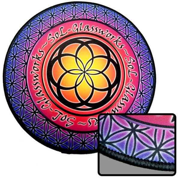 black stitched edge customized dab pads 9" round