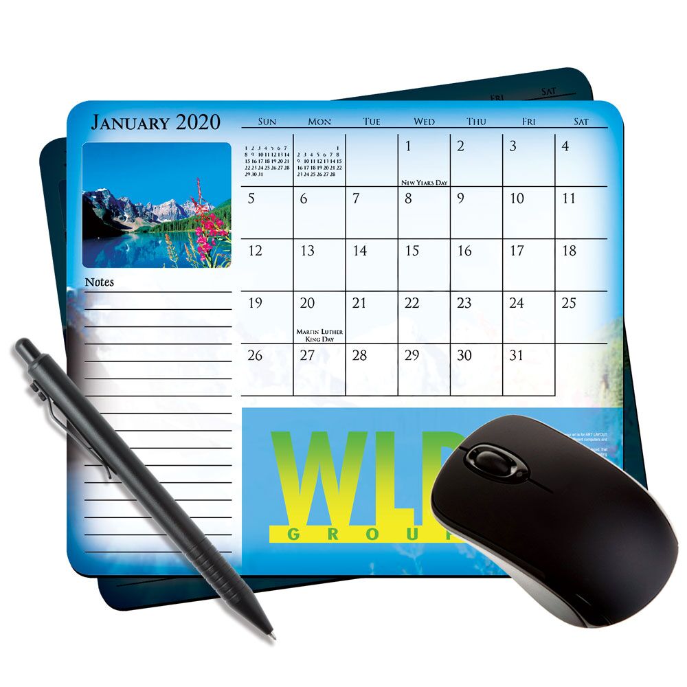12 months calendar mouse paper, 7.25x8.5"